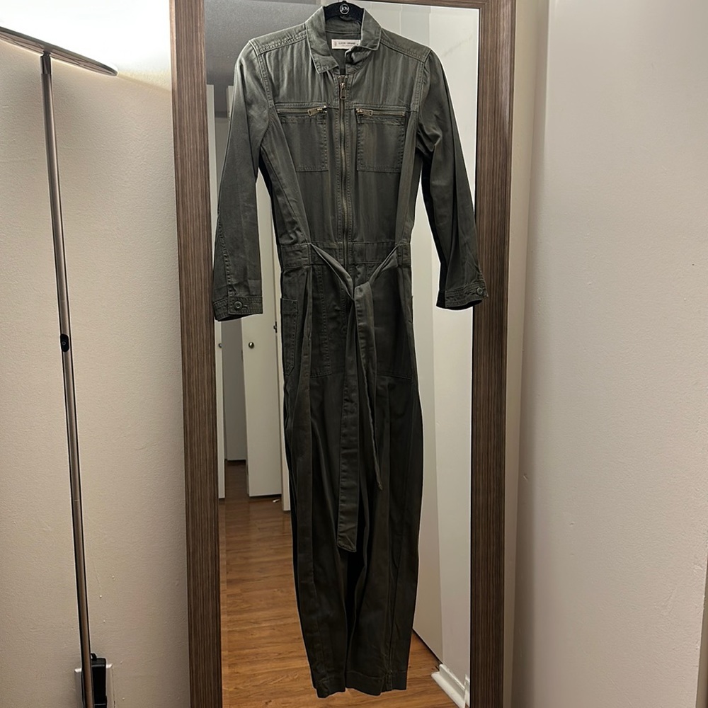 Lucky brand utility jumpsuit olive green